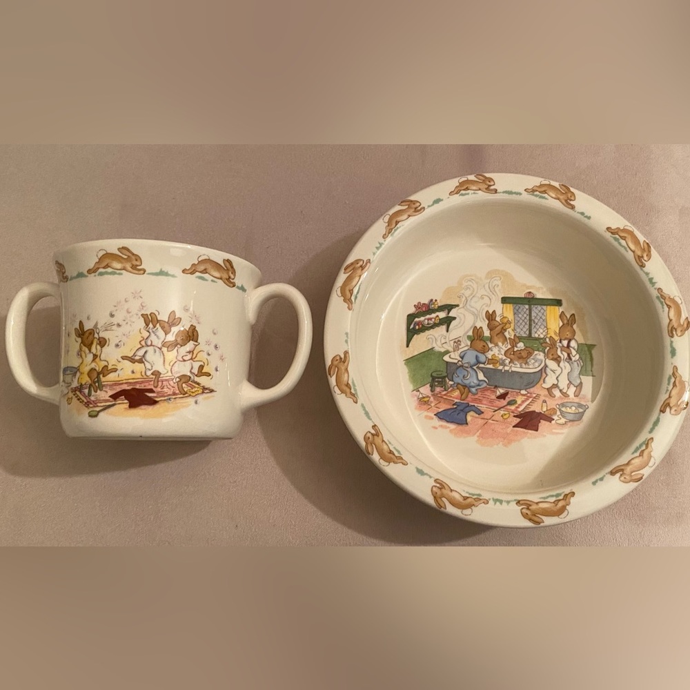 Royal Doulton Bunnykins Baby Plate and cup